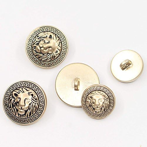 Botões de roupas 10pcs - botão de metal em forma de costura da cabeça do leão da moda Conjunto de metal para homens Blazer,
