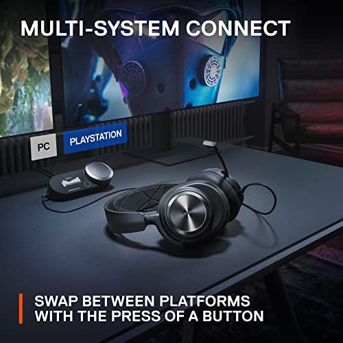 Steelseries Arctis Novo Promulti -System Gaming Headset - Premium Hi -Fi Drivers - Hi -Res Audio - 360 ° Audio espacial - Gamedac Gen 2 - ess Saber Quad -Dac - Mic Retalth Retalth - PC, PS5, PS4, Switch