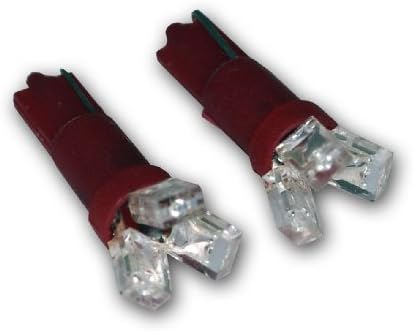 TuningPros Leddsi-T5-R3 Indicador de sinal direcional Lâmpadas LED Bulbos T5, 3 LED Red 2-PC Conjunto