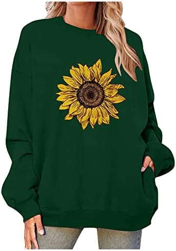 Nokmopo Womens Fall Fashion 2022 Sweaters Mulheres Casual Casual Pescoço redondo solto Tops de mangas compridas Sorto de pulôver