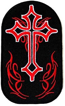 TH CELT RECLE BLAT BLAC Cross Medieval Gothic Goth Cost Ferro em Applique Bordiques Applique Clenge Sign Patch Clothing