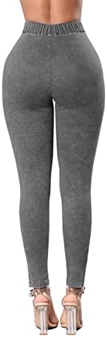 Miashui calças jeans curtas para mulheres Sexy Mulheres High Cantura Alta Alticada Morta Peda Limpa Malvando Calças Jeans Altas