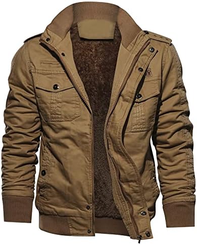 Jaquetas para homens homens de outono de outono de inverno vestuário zíper bolso de bolso de casaco respirável solto