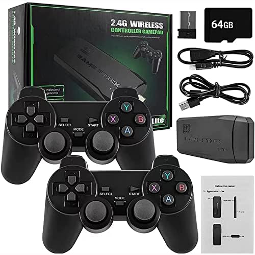 Console de jogos retrô sem fio Zaahh, 32/64G Plug and Play Video Game com controladores sem fio de Rocker 3D construídos em
