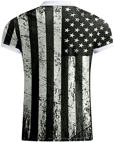 XXBR ZIPPER CHAMISTAS Polo para homens, Independence Day Bandle Sport Sport Casual Short Sleeve Stars and Stripes Tops