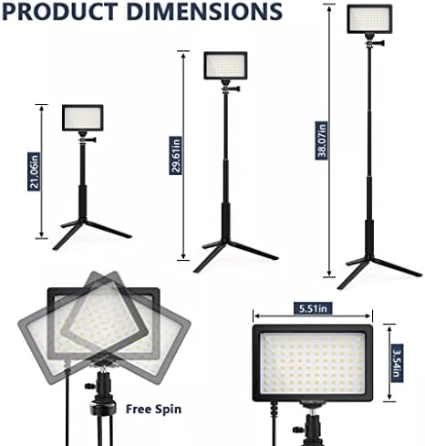 SXNBH LED VÍDEO LIGHT Photography Lamp Bi-Color 3200-5600K Luz de painel Dimmable com tripé para maquiagem de selfie