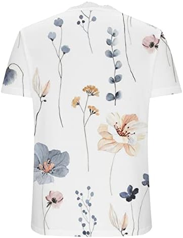 Women Lace V pescoço túnica vestida Túnica de verão Camisas de manga curta solta camisetas gráficas florais casuais sando de tamanho