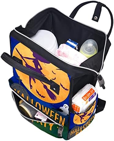 Mochila de viagem Guerotkr, bolsas de fraldas, bolsa de fraldas da mochila, Halloween Witch Night Jack-O-Lantern Moon