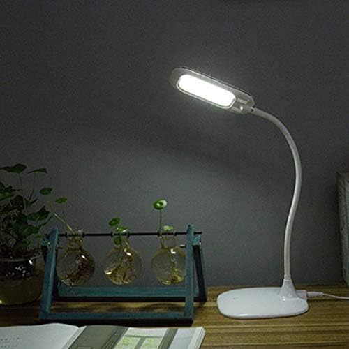 Lâmpada de mesa LED com Xunmaifdl com porta de carregamento USB Luz de desktop 3 níveis Brilho, controle do sensor de toque, Libe de livro portátil de economia de energia, branco