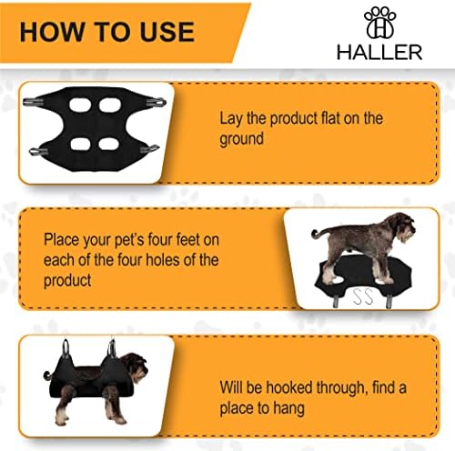 Haller Pet Brooming Hammock-Hammock pendurado para gatos e cães-rede de tipóia para cães para recorte de unhas e