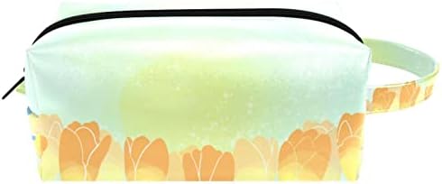 Bolsa de higiene pessoal para homens, o organizador de higiene pessoal DOPP kit de água resistente a água resistente a acessórios para acessórios de higiene pessoal, aquarela arte floral floral mola tulipa amarela