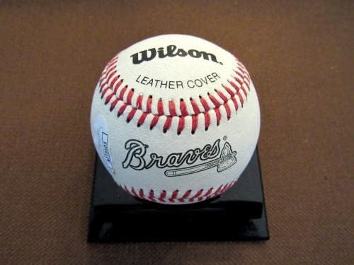 Fred McGriff 1995 WSC Atlanta Braves Hof assinado Auto Wilson Braves Logo Ball JSA - Bolalls autografados