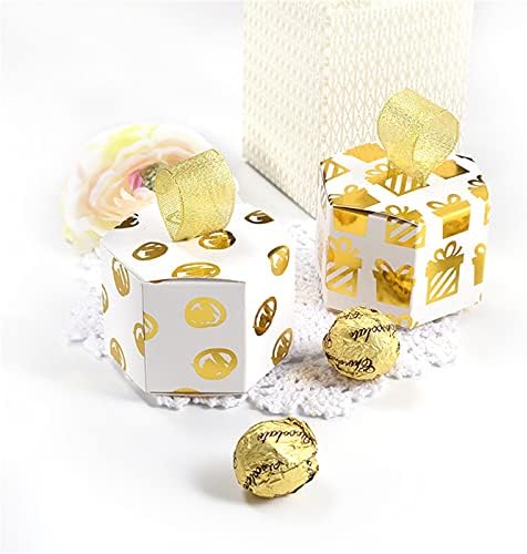 Diious Hexagonal Box Caixa Criativa Criativa Requintada, Bolsa de Candros de Candy de Papel Eco, para Arremactar