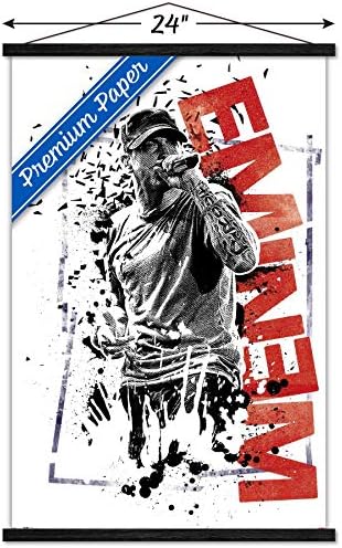 Trends International Eminem - Poster de parede de Crumble, 22.375 x 34, pacote premium de impressão e cabide preto