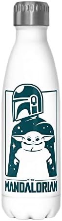 Star Wars Silhueta fofa 17 oz garrafa de água em aço inoxidável, 17 onças, multicolorida