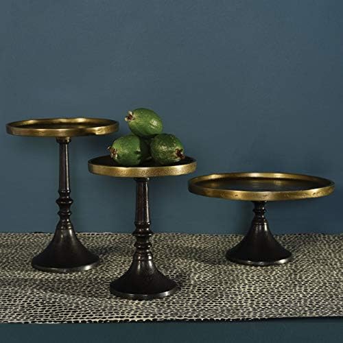My Folky Home Classic Antique Style Brass Bronze Pedestal 10 Display Stand Coluna Centerpipe