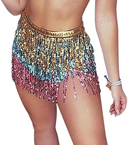 Belly Dance Hip Skirt Tassel Scarf Boho Wrap Wrap Rave Performance Costume para mulheres e meninas