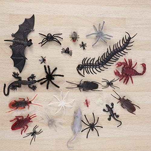 Bugs realistas de plástico stobok, brinquedos de insetos de barata de barra de aranha para decoração de festa de festas de Halloween,