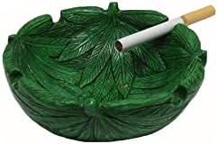 World of Wonders Living Green Folhas cinzas I Novelty 420 Decoração de casa I fumando maconha Folha de folha de cigarro prato - 4,5
