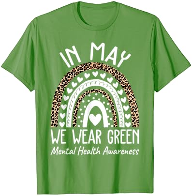 Assuntos de saúde mental, usamos camiseta verde de conscientização sobre saúde mental