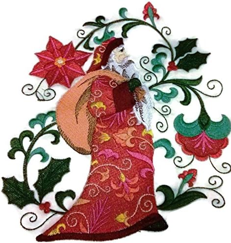 BeyondVision Feliz Natal [Suzani Papai Noel] Ferro bordado ON/Sew Patch [5.86 *6.53] [Feito nos EUA]