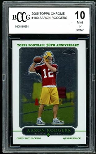 2005 Topps Chrome 190 Aaron Rodgers ROOKIE CARD BGS BCCG 10 Mint+