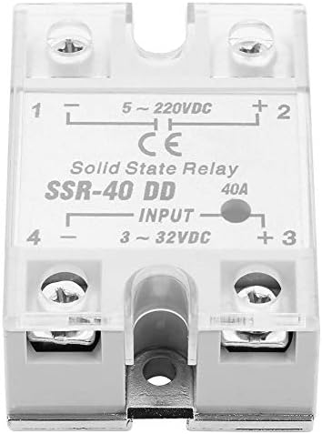 Relé Fafeicy SSR-40 DD Solid State para Processo de Automação Industrial 40A 5-220VDC, Relé