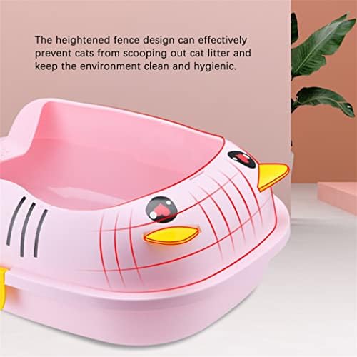 DHDM CATS Toilet semi-fechado suprimentos de animais de estimação anti-slash rosa caixa de areia à prova de respingos