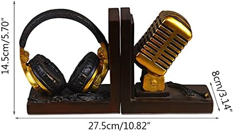 TJLSS Home decoração Modelo Miniato Modelo Microfone Headset Música Ornamentos Retro Resina Retro Bookend Figuras Decoração Acessórios de decoração