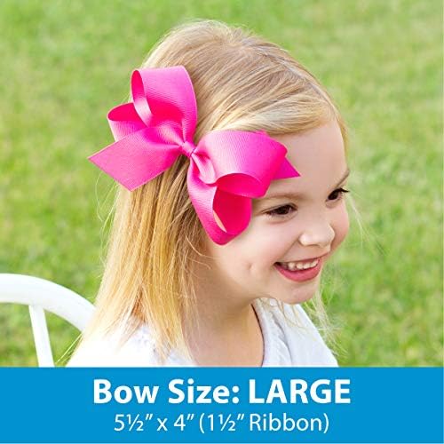 Wee One One Ones Girls 'Classic Grosgrain Hair Bow em um clipe de Weestay com embrulho simples, várias opções de cor e