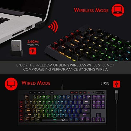 Redragon K596 Teclado de jogo mecânico sem fio M686 Pacote de mouse sem fio para jogos sem fio