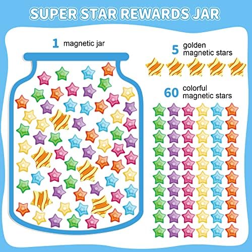 Gráfico de recompensa magnética Xuhal para crianças Jar recompensa para crianças gráficas de comportamento positivo para menino Gabine