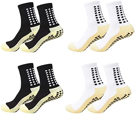 Screzing Men's Grip Soccer Socks Anti Slip Slip Athletic Meocks On Skid Football Meias com almofadas de aderência