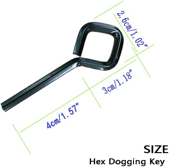 Woodguilin 7/32 Chave de dogging hexadecimal padrão com diamante loop completo, chave de cachorrinho com estilo de anel de chave