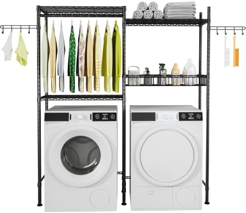 Rack de secagem de roupas ULIF, Sobre a lavadora e secadora de lavanderia plataforma de armazenamento, economia de espaço de toalhas