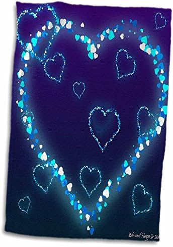 3drose Edmond Hogge Jr - Blue Hearts Valentine - Toalhas