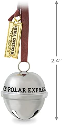 Hallmark Keetake Ornamento de Natal 2022, The Polar Express Papai Noel Sleigh Bell, Metal