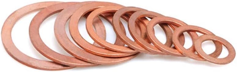 10pcs M36 Ultra-Fiin Copper Washers plana Juntas da arruela Cuprum Junta de 38 mm-40mm de diâmetro externo de 0,1 mm