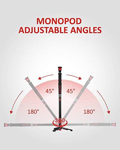 Monopod da câmera IFOTAGE 59 com tubo de extensão, monopodos de vídeo de alumínio, monopod profissional com câmeras de câmeras DSLR