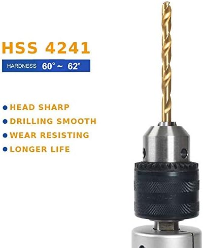 10pcs 5/64 HSS Twist Drill Bits, perfurando em aço macio, cobre, alumínio, liga de zinco