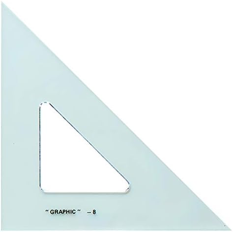 Alvin - 8 polegadas transparentes do Triângulo Acadêmico Triângulo 45/90 graus, ferramenta multiuso para redação, design e
