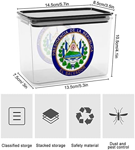 Selo do Presidente de Recipientes de Armazenamento de El Salvador Caixa de plástico transparente com tampas de caixas reutilizáveis ​​para lanches de cereais de cozinha Dry Food Jelly Beans
