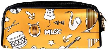 Itens musicais define o órgão violino piano bolsa de bolsas de maquiagem pu de couro de couro de couro infantil bolsa de lápis
