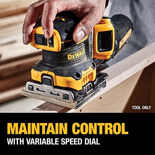 DeWalt 20V max* xr lixadeira, folha, velocidade variável, 1/4 polegada, apenas ferramenta