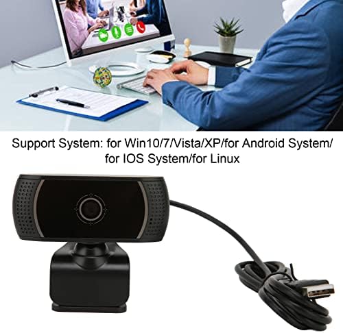 Câmera da web, 640 x 480 30 quadros HD webcam, câmera de computador USB para caixas de TV ao vivo, computadores, educação a distância, treinamento a distância, etc.