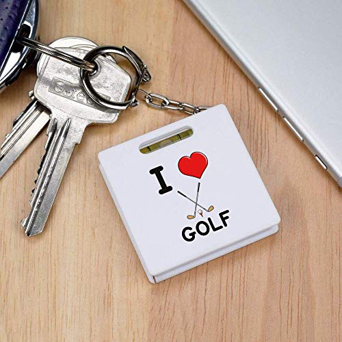 'Eu amo Golf' Keyring Fita Medida/Ferramenta de Nível de Espírito
