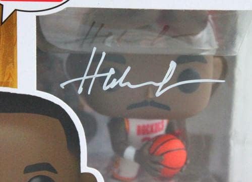 Hakeem Olajuwon autografado Houston Rockets Funko Pop Figure 106- JSA W *White - Figuras autografadas da NBA