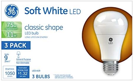 Iluminação GE 99202 Frosted General Fore Shape Classic A21 Daylight LED de 16 watts, Base média de 1520 lúmen, 3 contagem