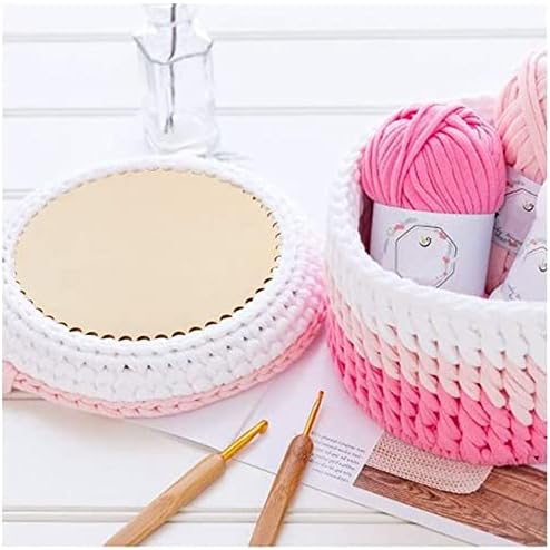2PC/SET Base de cesta de crochê de cesta de madeira natural para suprimentos de tecelagem de cesta de artesanato DIY