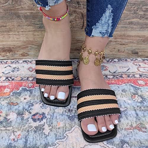 Sandálias ortopédicas para mulheres moda plana aberta sandálias slides com chinelos macios para o verão
